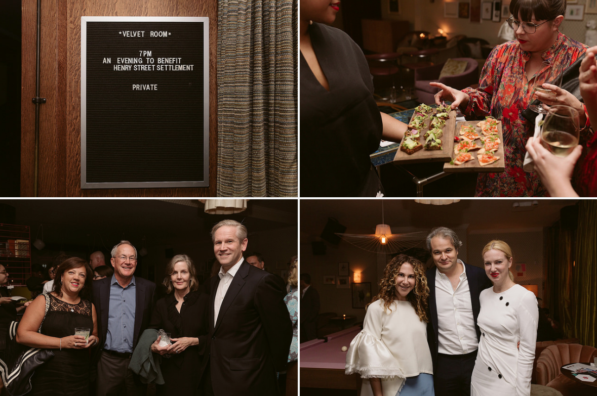 Collage of candid partygoers at Evening at Ludlow House, October 2017