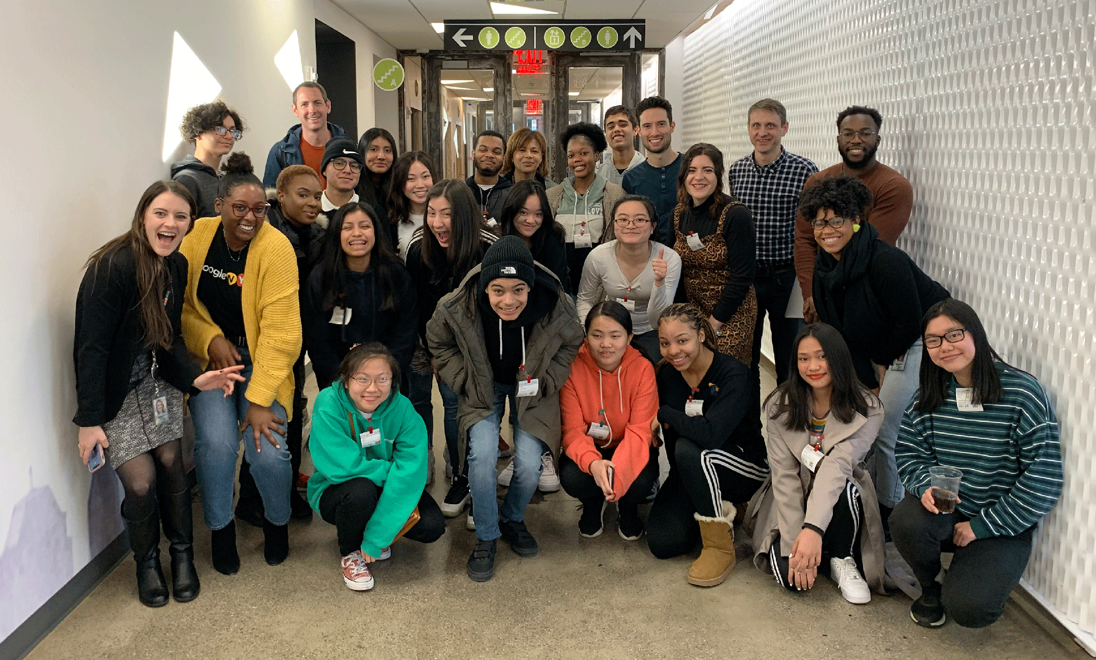 Expanded Horizons students, Henry Street team members, and Google staff at a tour/career panel on 2/18/20.