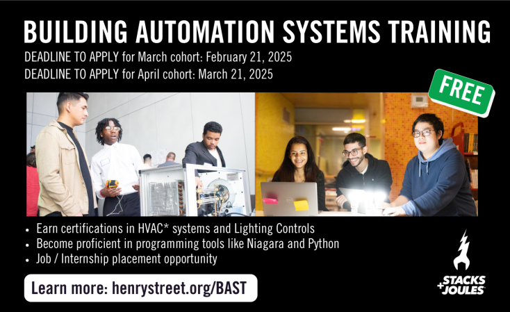 A web slider featuring Building Automation System Training's upcoming training session information.